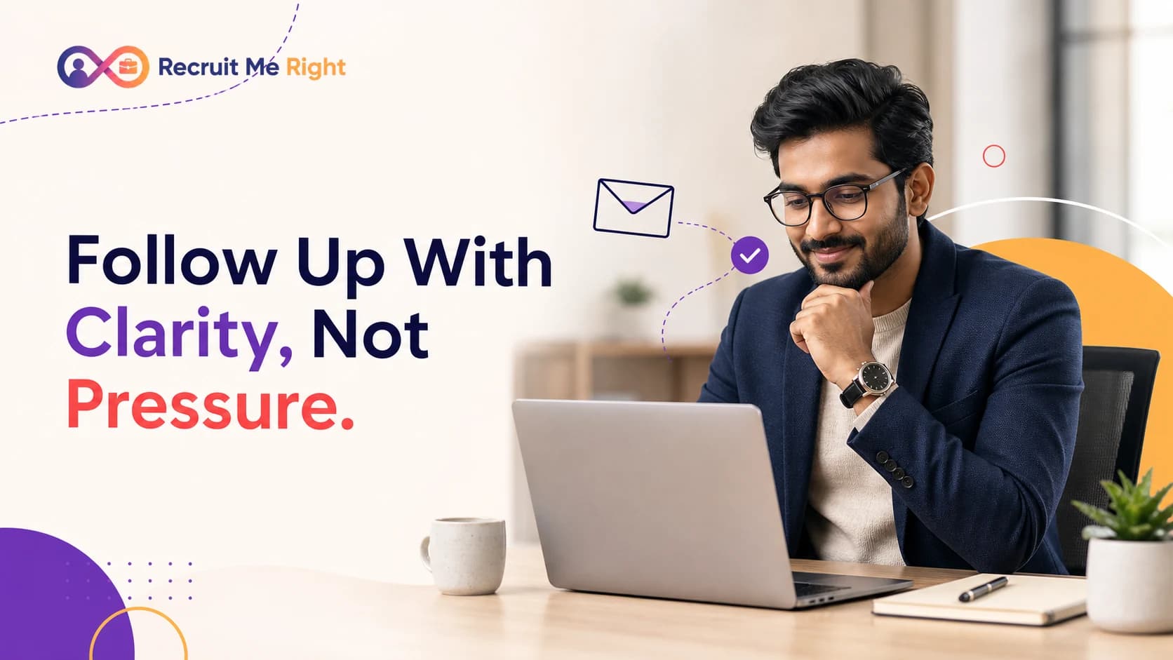 Indian professional writing a clear follow-up email after submitting a job application