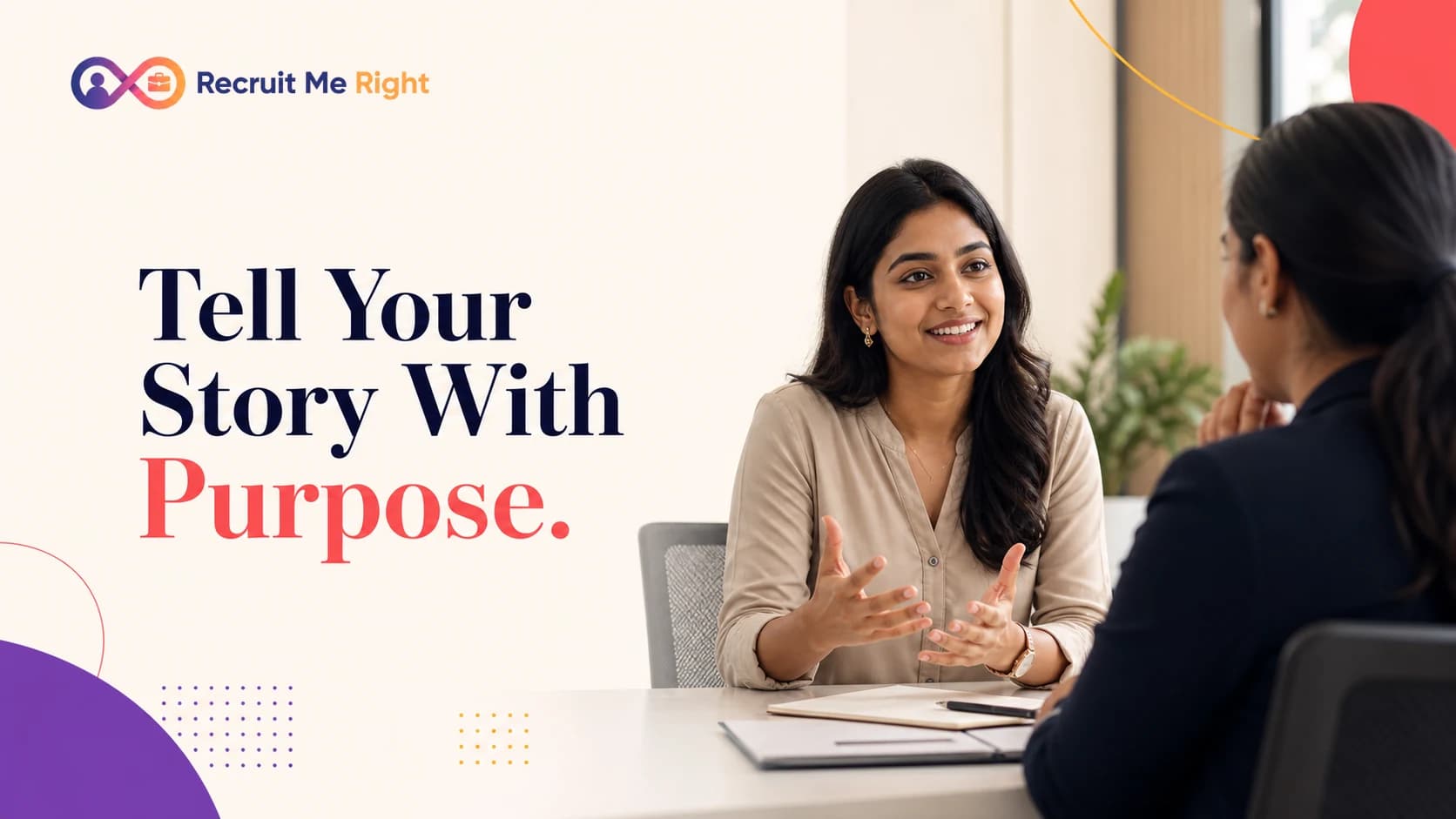 Indian job candidate confidently answering an interviewer during a professional interview